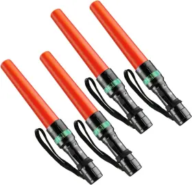 Roadhero 313019662610 4 Pack Traffic Wand 11 Inch Flashlight Led Control Baton