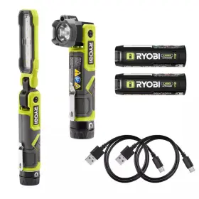 Ryobi 313038046033 Usb Lithium Cordless Inspection Flashlight And Pivoting Head Kit With
