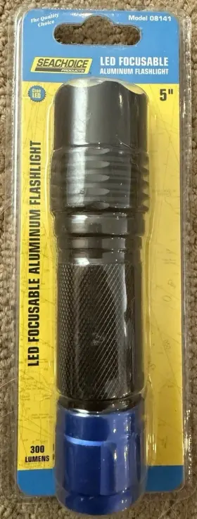 Seachoice 08141 Led 5 Inch Focusable Aluminum Flashlight 300 Lumens New