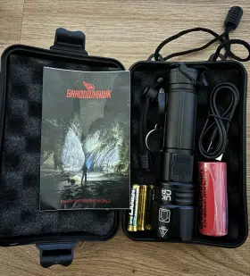 Shadowhawk S1474 Flashlights High Lumens Usb Rechargeable Phone Black