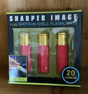 Sharper Image 694202130490 Shotgun Shell Flashlights Led 3 Total 3.5 Inches Tall Open Box