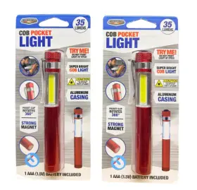 Shawshankledz 702882 New Lot-2 Red Cob Pocket Light 35 Lumens