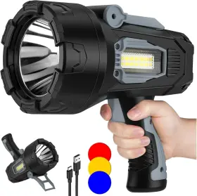 Shenzhenbaiqianwandianzishangwuyouxiangongsi 445019651684 Rechargeable Spotlight Flashlight 99000 Lumens Spot Lights Outdoor With Cob Lig