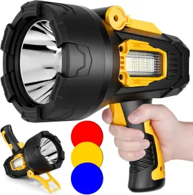 Shenzhenbaiqianwandianzishangwuyouxiangongsi 765452225097 Rechargeable Spotlight 99000 Lumens Super Bright Led Spotlights Flashlight With