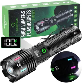 Shenzhenshi Lidabairong Kejiyouxiangongsi 726084263512 Rechargeable Flashlights High Lumens 100000 Single 2 Modes Super Bright Led Fla