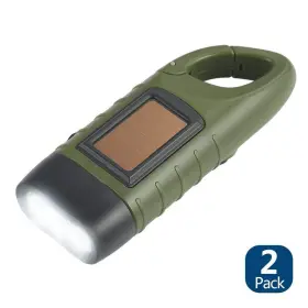 Simpeak 785499103622 2-pack Hand Crank Solar Powered Flashlight Emergency Rechargeable Led Flashl #2