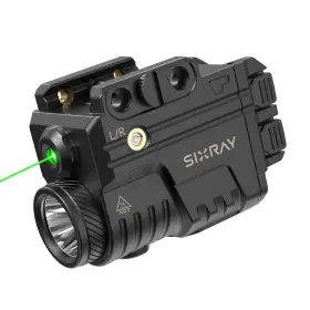 Sixray 749753620249 Green Beam And Flashlight For Pistol Rechargeable Light Laser Combo R