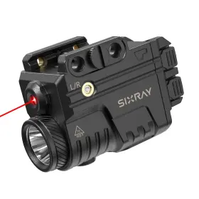 Sixray 749753620270 Rechargeable Red Laser And Flashlight For Pistol 600 Lumen Tactical L