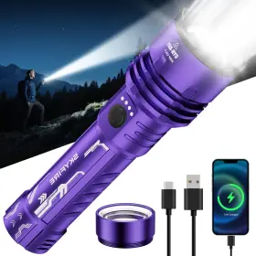 Skyfire 313024968929 Flashlights Rechargeable With Ignition Lens Led 2000 High Lumens Zoomab