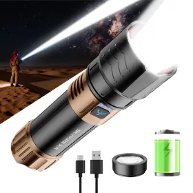 Skyfire Sf-1097-bg-plus Flashlight Rechargeable 3000lm 7500mah Zoomable Waterproof Tactical Outdoor
