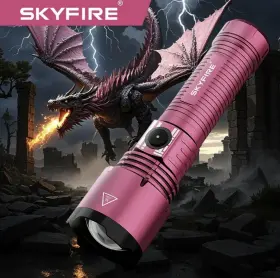 Skyfire Sf-2002j Pink Rechargeable Mini Led Flashlight - 4 Lighting Modes 1000lm 2002j