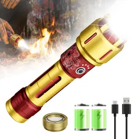Skyfire Sf-sd-2503-red 2503 Led Rechargeable Flashlights 10000mah Super Bright 3000 High Lu
