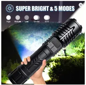 Mc2001 Skywolfeye High Lumen Waterproof Tactical Flashlight 5 Modes Rechargeable Torch