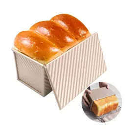Sc8102 Soldadito Loaf Pan With Lid Toast Mold Bread Baking Tray M 450g Chamgpane Gold