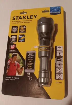 Stanley 814632013143 450 Lumens Rechargeable Led Hand-held Flashlight Usb Power Waterproof