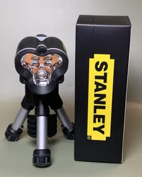 95-148 Stanley Black Mini Tripod Led Flashlight Hands-free Work Stocking Stuffer Nib