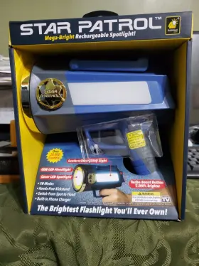 Star Patrol 313043449485 Mega Bright Rechargeable Spotlight Over 30000 Candela Phone Charger