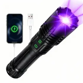 Sulitcamp F18-5 2-in-1 Uv Flashlight 365nm And High Lumens Led 5000mah Black