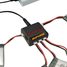 Supulse Exac00659 Lipo Battery Charger Dc 3.7v 1s 1 Cell Rc Micro 5 Port Compact With Led Indic