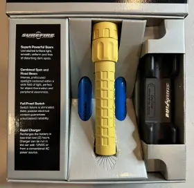 Surefire 8nx415-yl Rare Yellow Rechargeable Flashlight - Nos Open Box