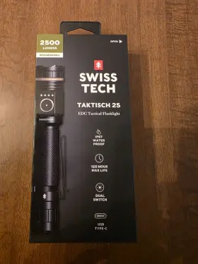 Swiss Tech 820909881964 2500 Lumens Taktisch 25 Edc Rechargeable Tactical Flashlight