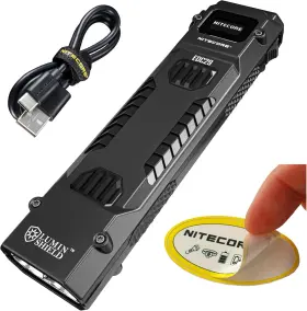 Sysmax Innovations Co. 744759897541 Edc29 Edc Tactical Flashlight 6500 Lumen Usb-c Rechargeable Slim Flat Shape Wit