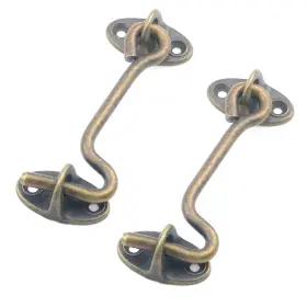 T Tulead Add2011272921 2pcs Barn Door Latch Hooks Brass Hook And Eye Gate H