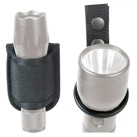Taftacfr 653854632493 Compact Flashlight Holder Open Top Ballistic Nylon Outer Snap