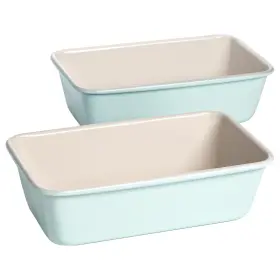 Tasty 741393099607 Clean Ceramic Loaf Pan Set 2-pack Of 9-inch X 5-inch Aqua