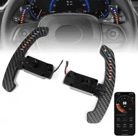 Tdd Cxled-l1-01 Led Carbon Fiber Magnetic Paddle Shifters For Toyota Camry Gr Corolla Yar