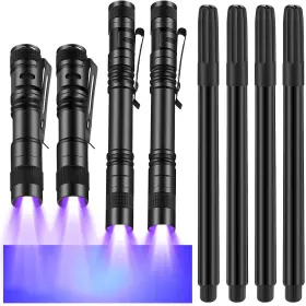 Tegeme Ha-tegeme-2664868 8 Pcs Black Light Markers Set 4 Invisible Ink Pen Mini Uv