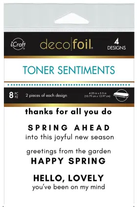 Therm O Web 5a002y3k-1gz1k 4 Pack - Deco Foil Toner Sentiments 4.25 Inch X5.5 8/pkg-spring Ahead 5a002y3