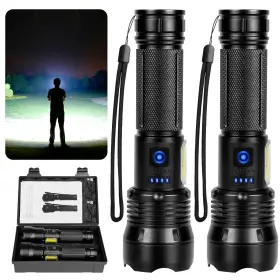 Thy Try Kd-007 Flashlights High Lumens - 2 Pack Rechargeable 90000