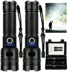 Thy Try Kd-011 Rechargeable Flashlights 99 000 High Lumens - 2 Pack Super Bright Flash Ligh