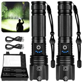 Sdt-002-2p Timsumr Rechargeable Led 90 000 Flashlights High Lumens 2 Pack Super Bright