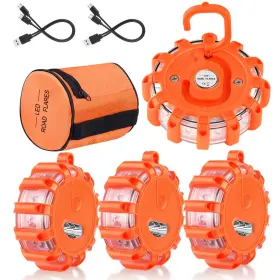 Tobfit Tob10230 4 Pack Rechargeable Led Road Flares Roadside Emergency Car Kit Emerge