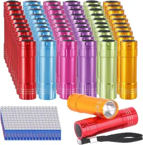 Trade Co.ltd. 313107069000 60 Pack Small Mini Cheap Flashlights Bulk With Batteries Aluminum Led Flash