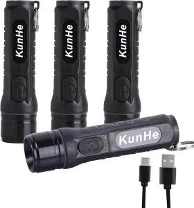 Trade Co.ltd. 705353682230 4 Pack Bulk Keychain Led Flashlight Small Mini Rechargeable Pocket Ke