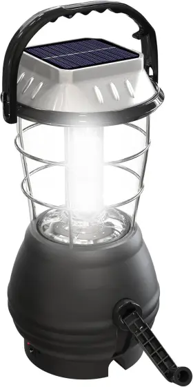 Trademark Glb 75-sl126 Dynamo Hand Crank Solar Powered Lantern - Battery-operated Or Rechargeable Led L
