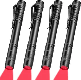 Tuanse Er-tuanse-3 4 Pcs Red Light Flashlight Led Pen Bright Torch For