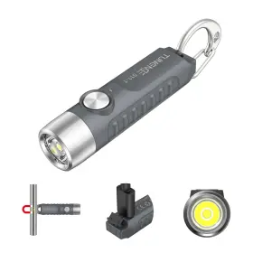 Tunenge S11-t Rechargeable Keychain Flashlight 500 High Lumens Edc Mini Gray
