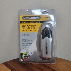 Turbotorch 733158416118 Megabrite Turbo-torch Mini Flashlight Portable Silver Self-powered Led Bulbs
