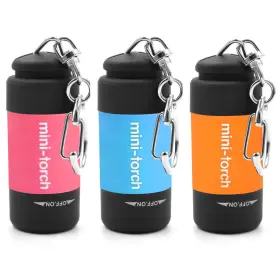 Ucec Ucec Ucec00353 Mini Keychain Flashlight Travel 3 Pack Orange Blue Pink