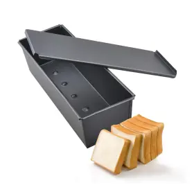 Ugyduky Dbb-d9nmkld Pullman Loaf Pan With Lid Aluminum 10x3.93x4.4 Inches Black-600g