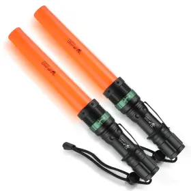 Ultrafire 2pack-product Id 8463 2pc 11-inch Signal Traffic Wand Safty Led Flashlight 250 Lumen Red