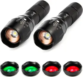 Ultrafire 43239-12732 2 Pack A100 Led Hunting Flashlight 800 Lumen 3-color-light Tactical Fl