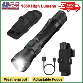 Ultrafire 723803059159 Tactical Flashlight With Holster 1350 High Lumens Law Enforcement E5
