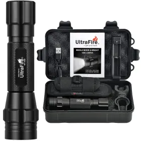 Ultrafire Wf-508b Tactical Flashlight With Holster Single Mode Led Black