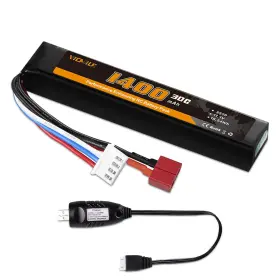 Vicmile 635407305948 3s Airsoft Battery 30c 11.1v 1400mah Dean-style T Plug With 11.1v