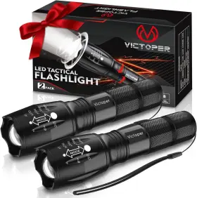 Victoper 313043293231 Led Flashlight 2 Pack Bright Tactical Torch High Lumens With 5 Modes
